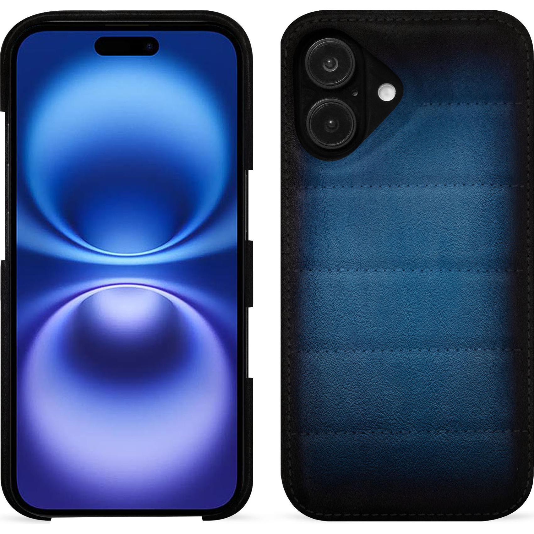 Noreve Lederschutzhülle (Apple iPhone 16), Smartphone Hülle, Blau