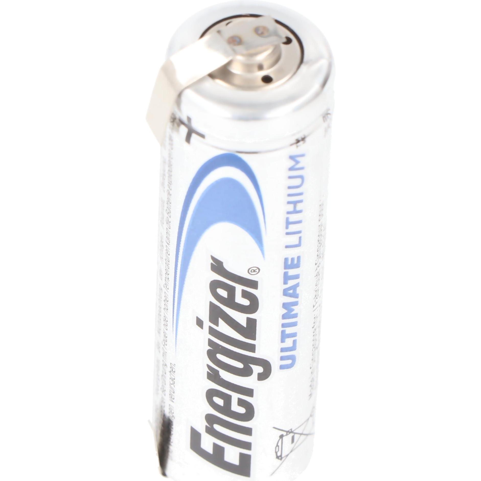 Energizer Ultimate Lithium L91 Mignon 1,5V mit Lötfahnen U-Form (AA, 3000 mAh), Batterien + Akkus
