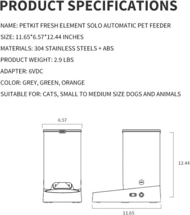 Productafbeelding Petkit Vers Element Solo (3 l)