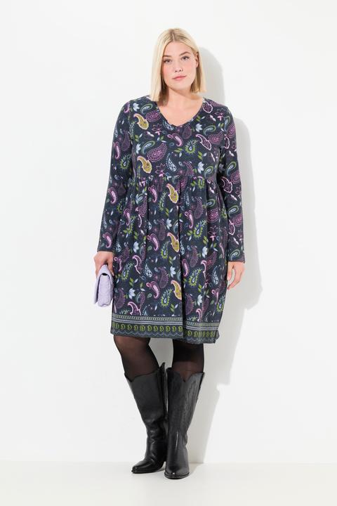 Produktbild Ulla Popken Longshirt, Blüten, A-Linie, V-Ausschnitt, Langarm (54)
