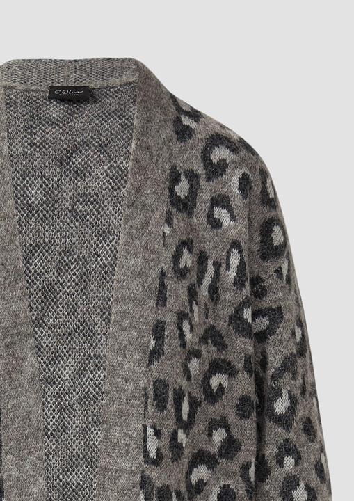 Produktbild s.Oliver Strickjacke Long-Cardigan im Relaxed Fit mit Leo-Print (44)