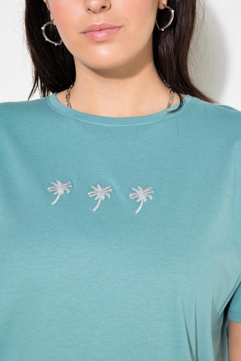 Immagine prodotto Studio Untold T-shirt con ricami di palme e scollo rotondo (42, 44)