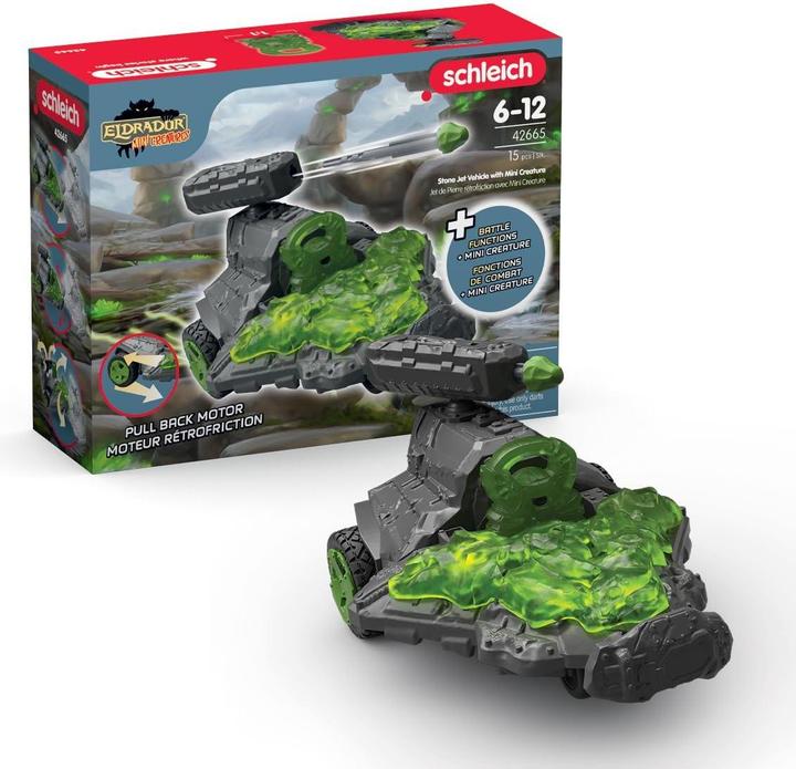 Actual product image Schleich Stone jet vehicle with Mini Cretaure