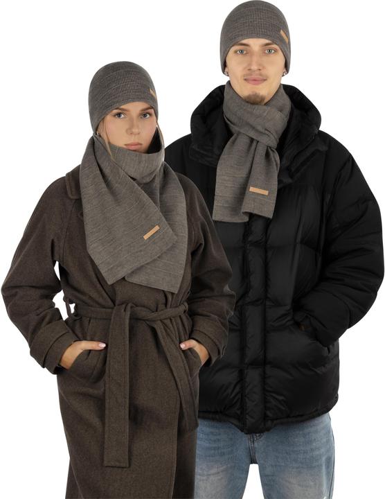 Image du produit Normani Ensemble d'hiver "Sudbury" avec bonnet et écharpe Beige chiné (Taille unique)