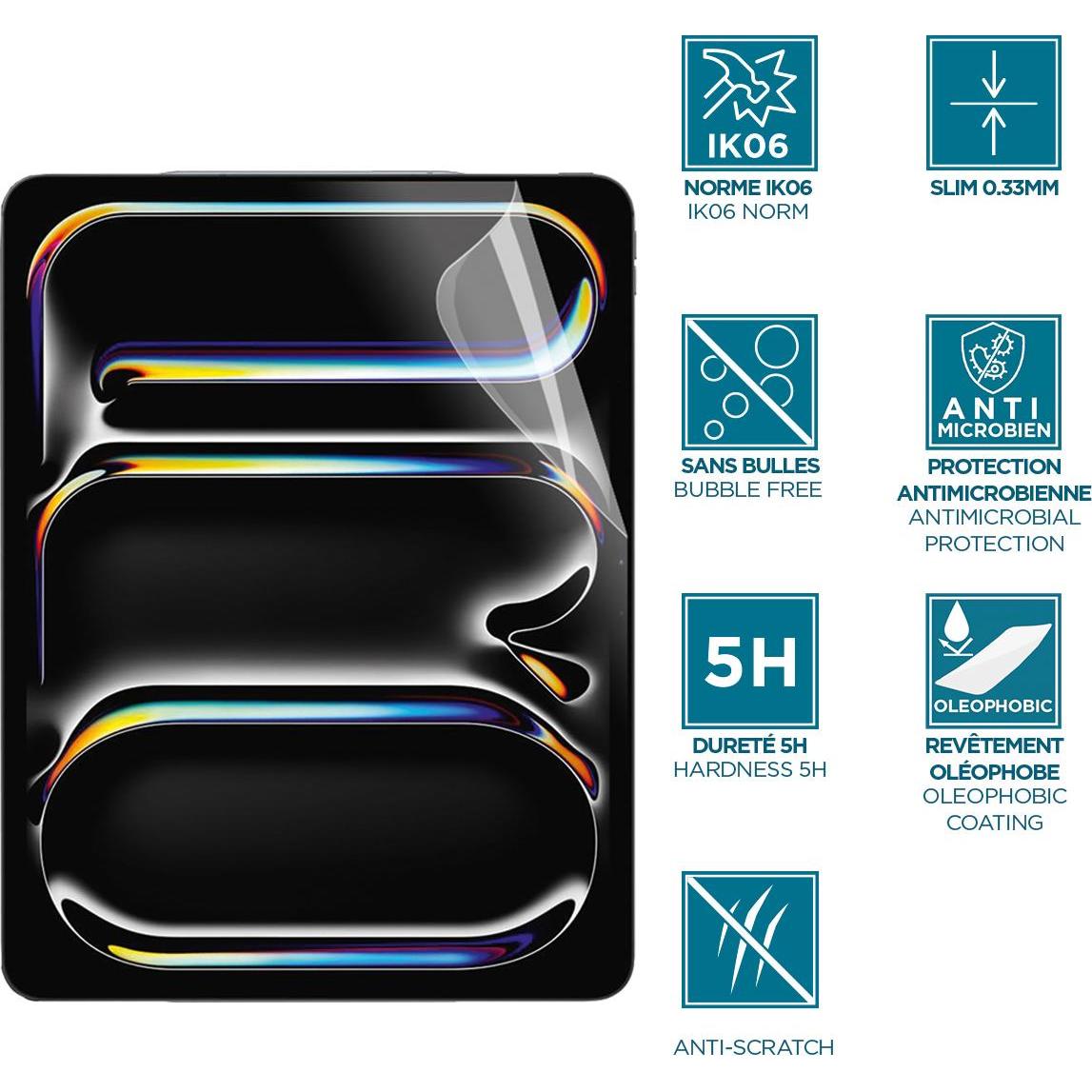 Mobilis Screen Protector Anti-Shock iPad Pro 13" 2024 (Apple iPad Pro 13 2024), Pellicola tablet