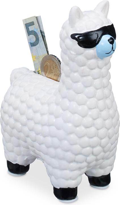 Actual product image Relaxdays Lama with Sunglasses Savings Bank (11 x 6 x 15.5 cm)