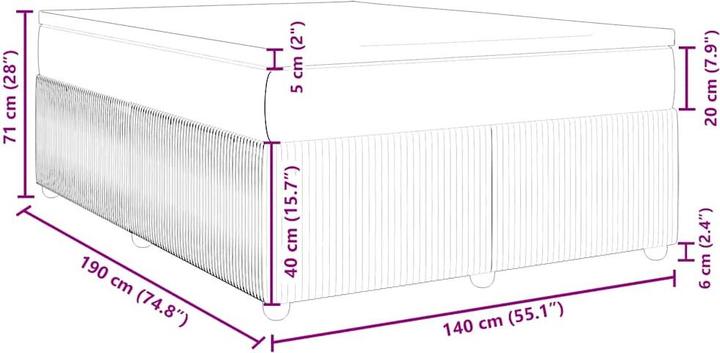 Actual product image vidaXL Boxspringbett (140 x 190 cm)