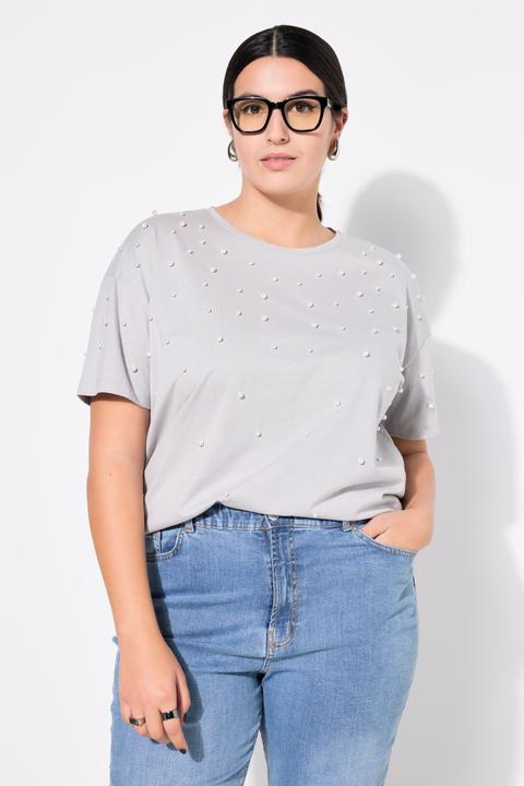 Image du produit Studio Untold T-shirt oversize, perles fantaisie, manches courtes (50, 52)