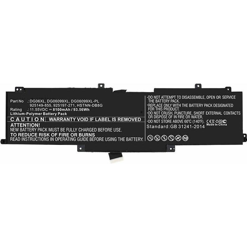 CoreParts Laptop Battery for HP (8100 mAh), Notebook Akku, Schwarz