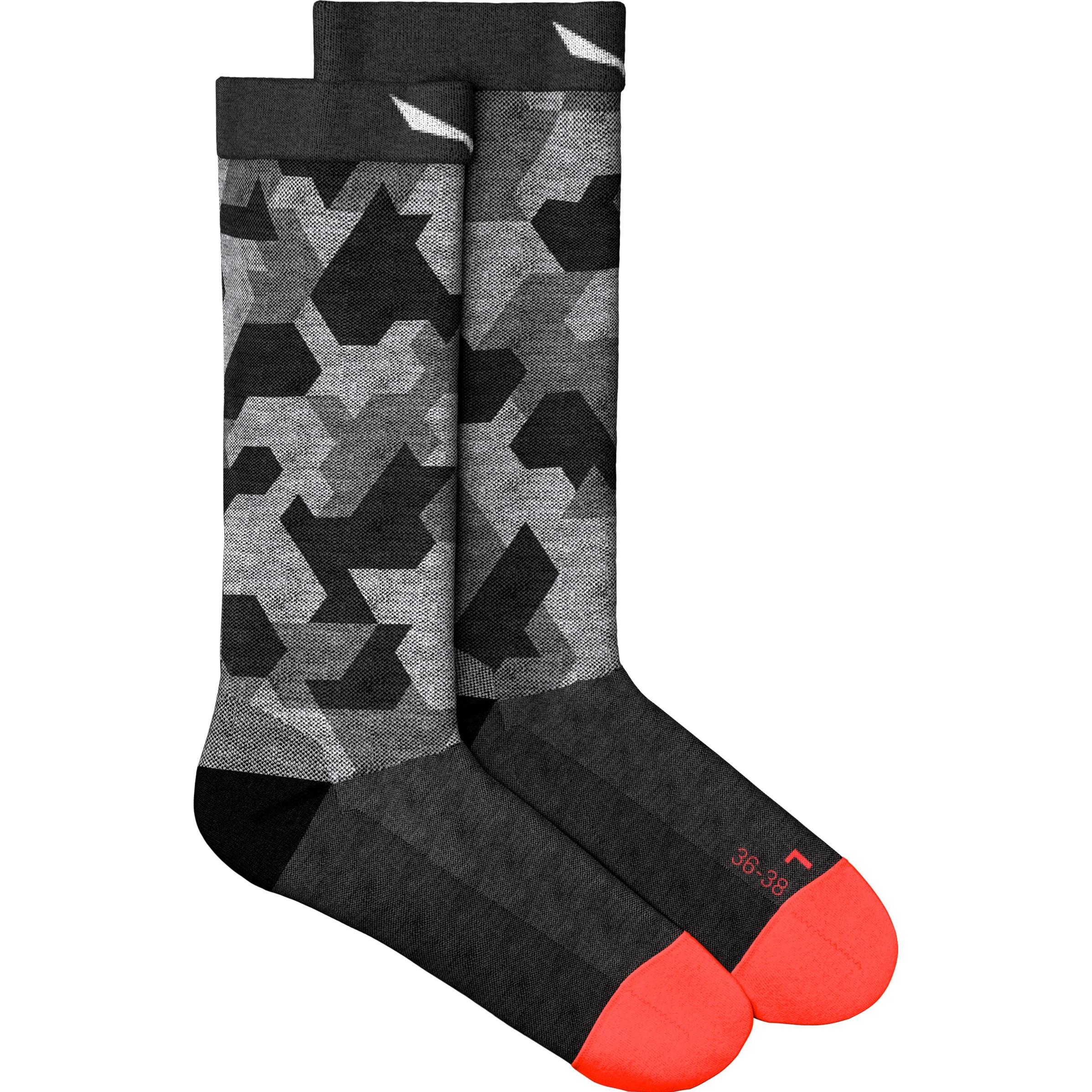 Salewa, Damen, Sportsocken, Pedroc Camo Merino Socken Da (36 - 38), Schwarz