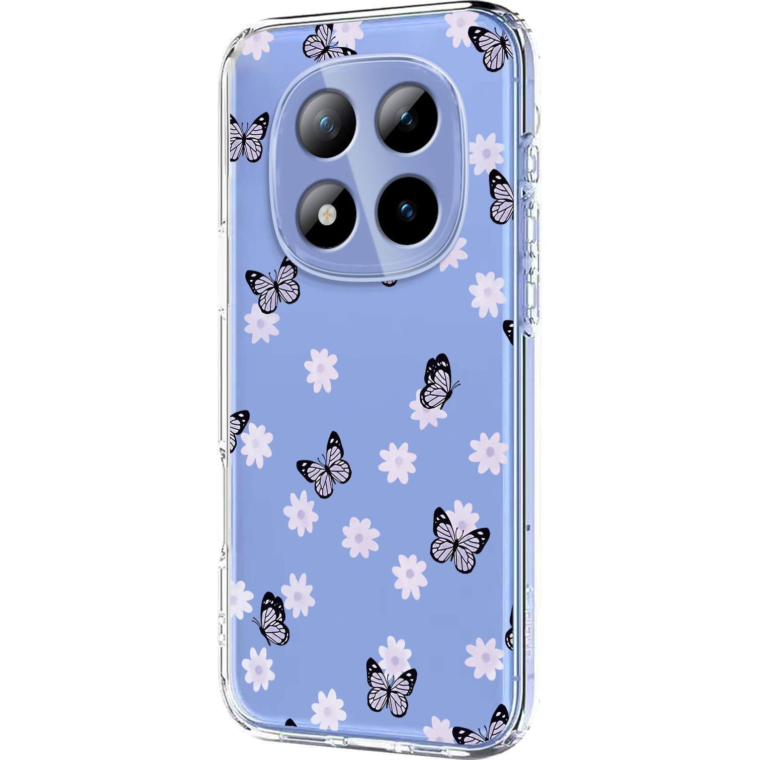 Cover-Discount Xiaomi Redmi Note 15 Pro+ / Poco M8 Pro - Custodia in gomma siliconica fiori (Mi 8 Pro, Xiaomi Redmi Note 15 Pro), Cover smartphone, Mu