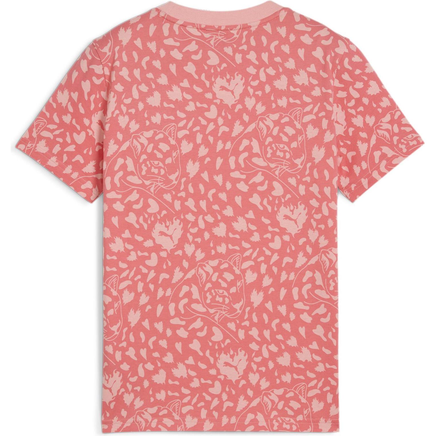 Thumbnail - Puma, Mädchen, Sportshirt, Flaming Love Aop Tee G (128), Rot, 128