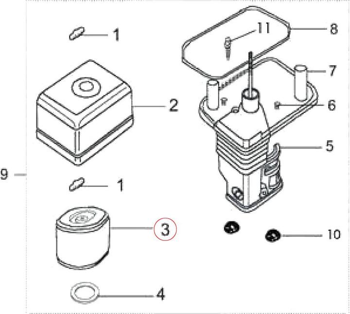 Actual product image Wiltec Spare Part LIFAN Air filter cartridge for 6,5 hp petrol/gasoline engine
