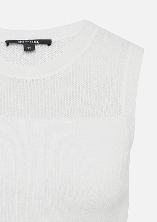 Produktbild Comma Strickpullunder Weiches Stricktop im Slim Fit mit Ajourmuster (44)
