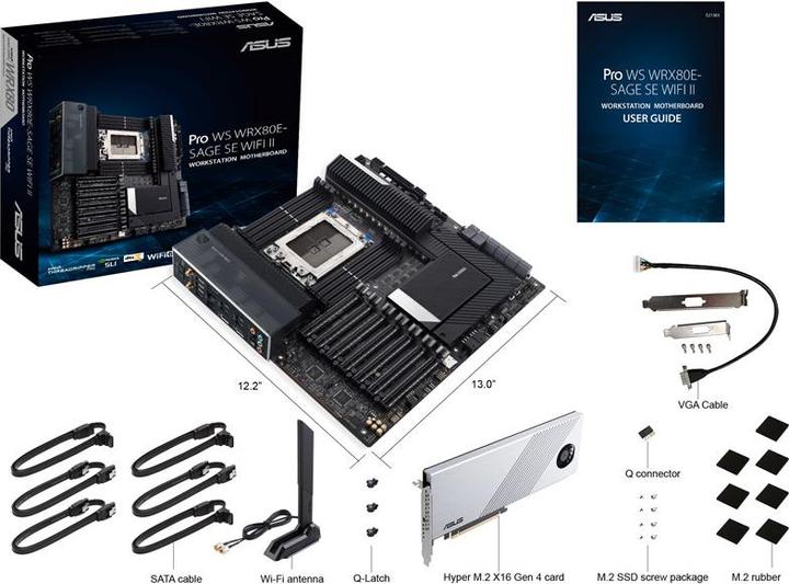 Image du produit ASUS Pro Ws Wrx80e-Sage Se Wifi Ii (sWRX8, AMD WRX80, E-ATX)