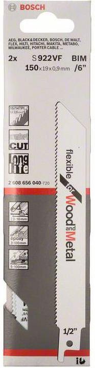 Produktbild Bosch Professional Zubehör Säbelsägeblatt S 922 VF, Flexible for Wood and Metal, 2er-Pack