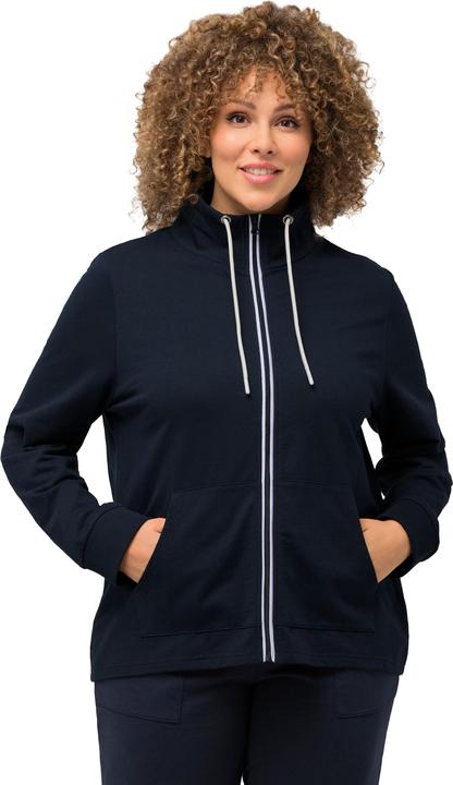 Image du produit Ulla Popken Veste en molleton, col montant et poche kangourou, coupe plus longue à l'arrière (50, 52)