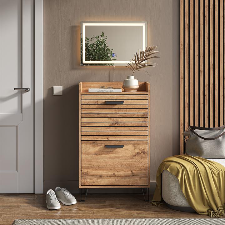 Actual product image Vicco Wardrobe Amber, Oak Wotan, 59.8 x 100 cm 2 parts