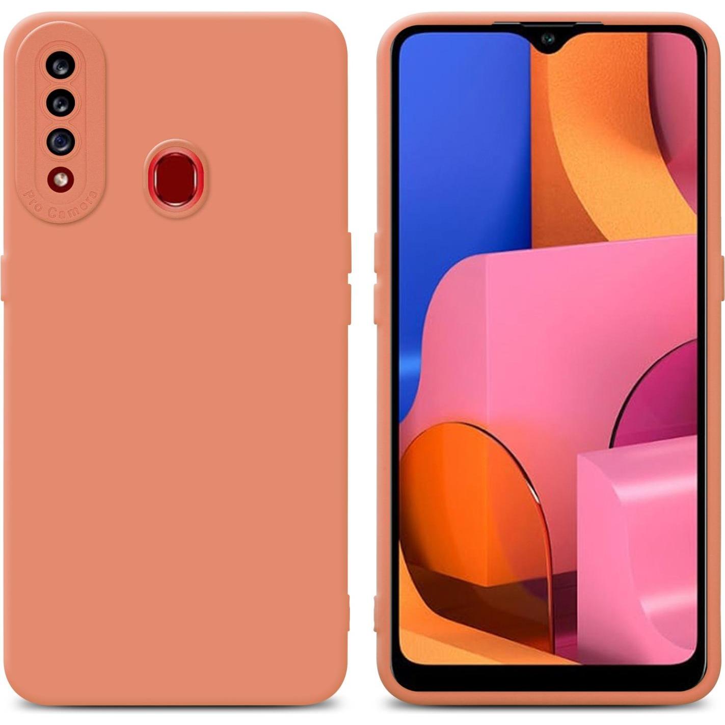 Cadorabo Hülle für Samsung Galaxy A20s im TPU Fluid LM162 Style (Samsung Galaxy A20s), Smartphone Hülle, Orange