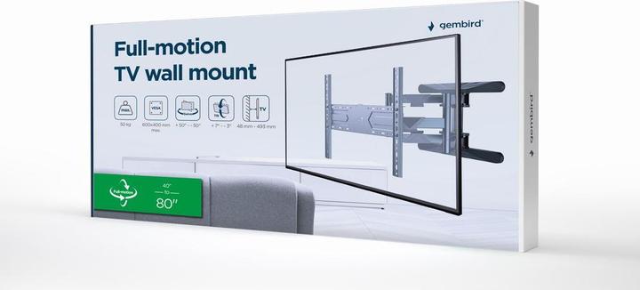 Produktbild Gembird Uchwyt ścienny do telewizora - regulowany 40-80inch do 50 kg (Wand)