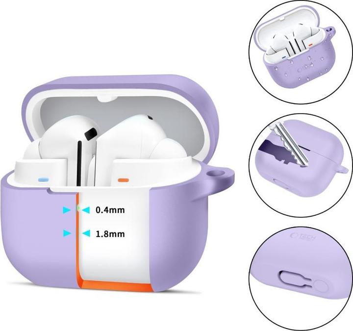 Produktbild Tech-Protect Silikonhaken Samsung Galaxy Buds 3 / 3 Fe / 3 Pro Lavendel (Kopfhörer Hülle)