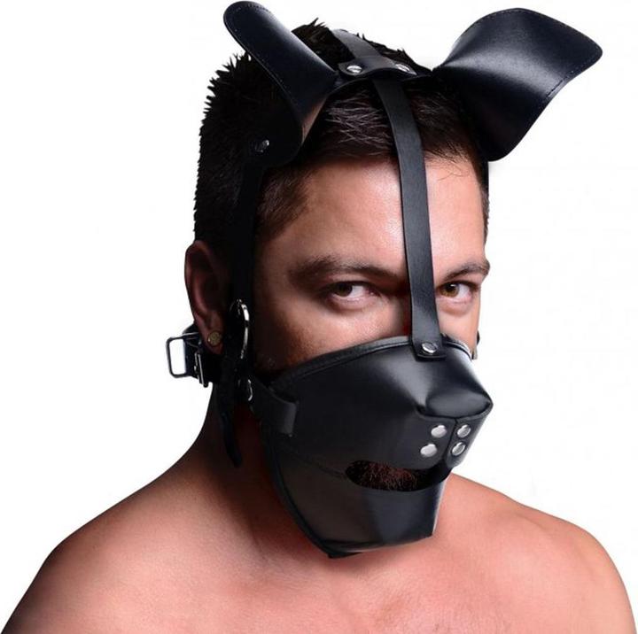 Actual product image Master Series Puppy Play Masker Met Ballgag Zwart