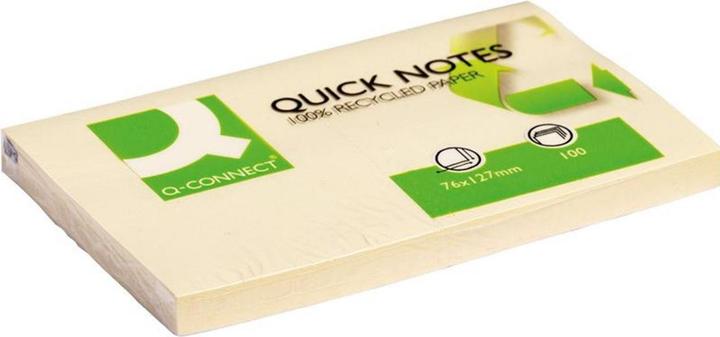 Q-Connect Notes autocollantes Notes rapides Recyclage jaune (127 x 76 mm)