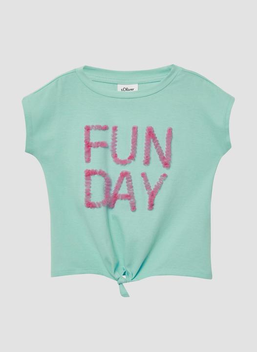 Produktbild S.Oliver T-Shirt T-Shirt mit Applikation und Knotendetail (116, 122)