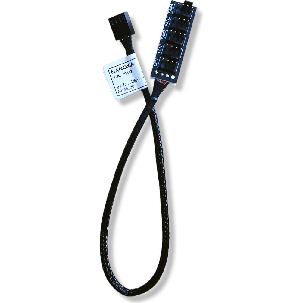 Thumbnail - Nanoxia Kabel PWM 5MAX 4Pin auf 5x 4Pin Lüfterverteiler, Stromkabel