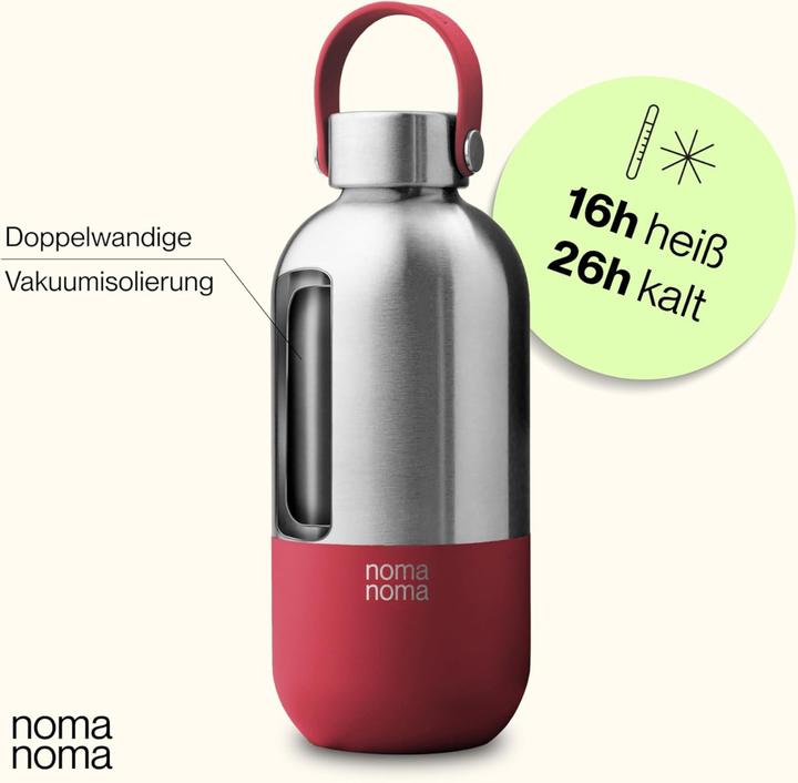 Actual product image noma noma Trinkflasche Edelstahl auslaufsicher 750ml Grenadine Red (0.75 l)