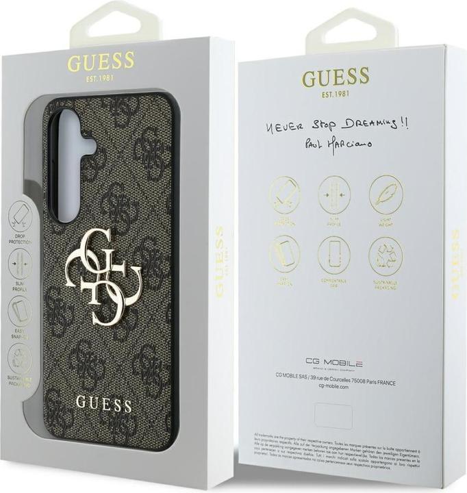 Actual product image Guess PU 4G Metal Logo Case für Samsung Galaxy S25 - brown (Samsung Galaxy S25)