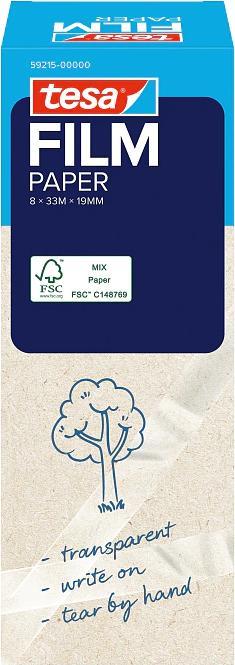 Actual product image tesa tesafilm paper tape 33m 19mm 8 rolls tower (19 mm)