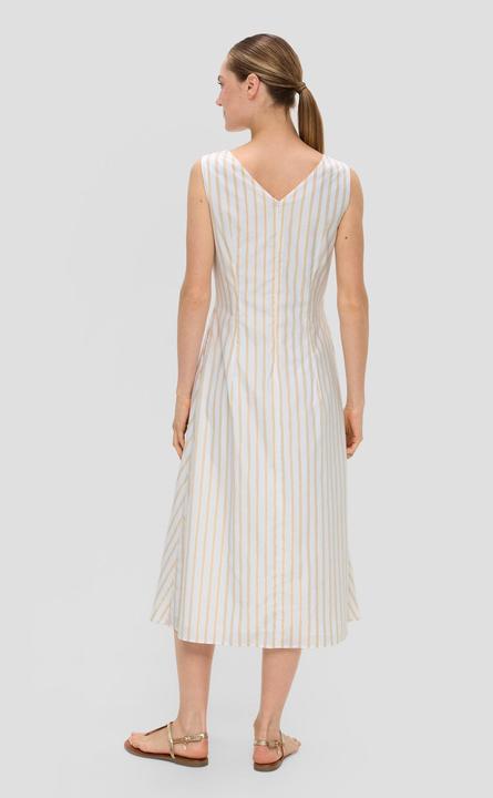 Produktbild S.Oliver Kleid Baumwollkleid mit Metallic-Streifenmuster und Eingrifftaschen (40)