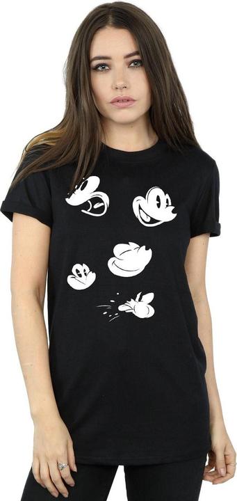 Actual product image Disney Womens/Ladies Mickey Mouse Faces Cotton Boyfriend T-Shirt (M)