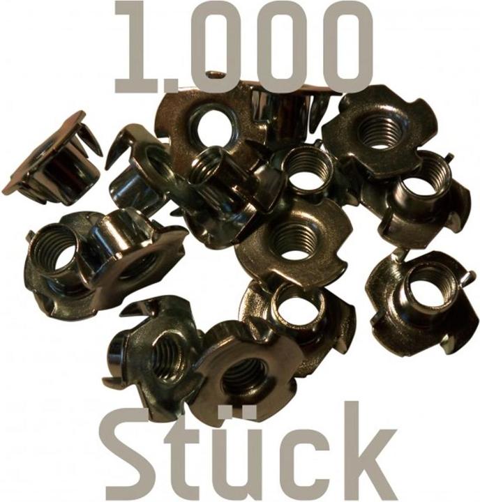 Kletterbude 1000 Einschlagmuttern M10 zum Kletterwandbau für Klettergriffe (Silber)