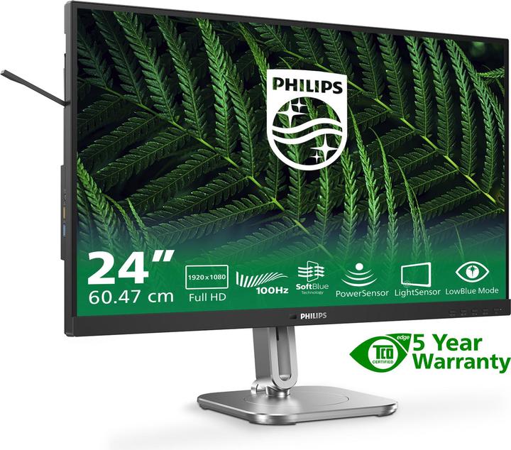 Image du produit Philips 60,5cm (23,8") 24B2G5200 16:09 HDMI+DP+USB darkgrey (1920 x 1080 pixels, 23.80")