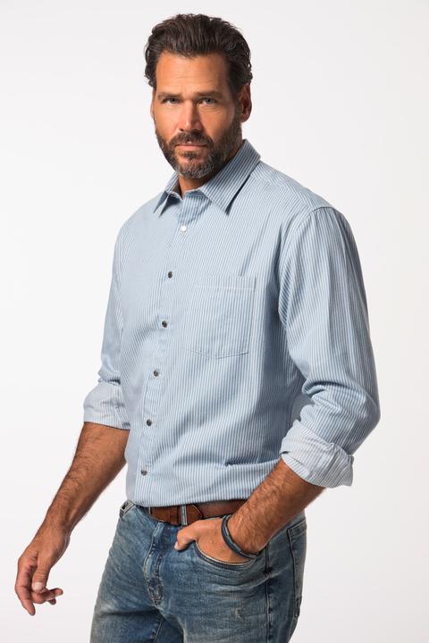 Image du produit JP1880 Chemise coupe Modern Fit à rayures, manches longues et col kent - jusqu'au 8 XL (5XL)