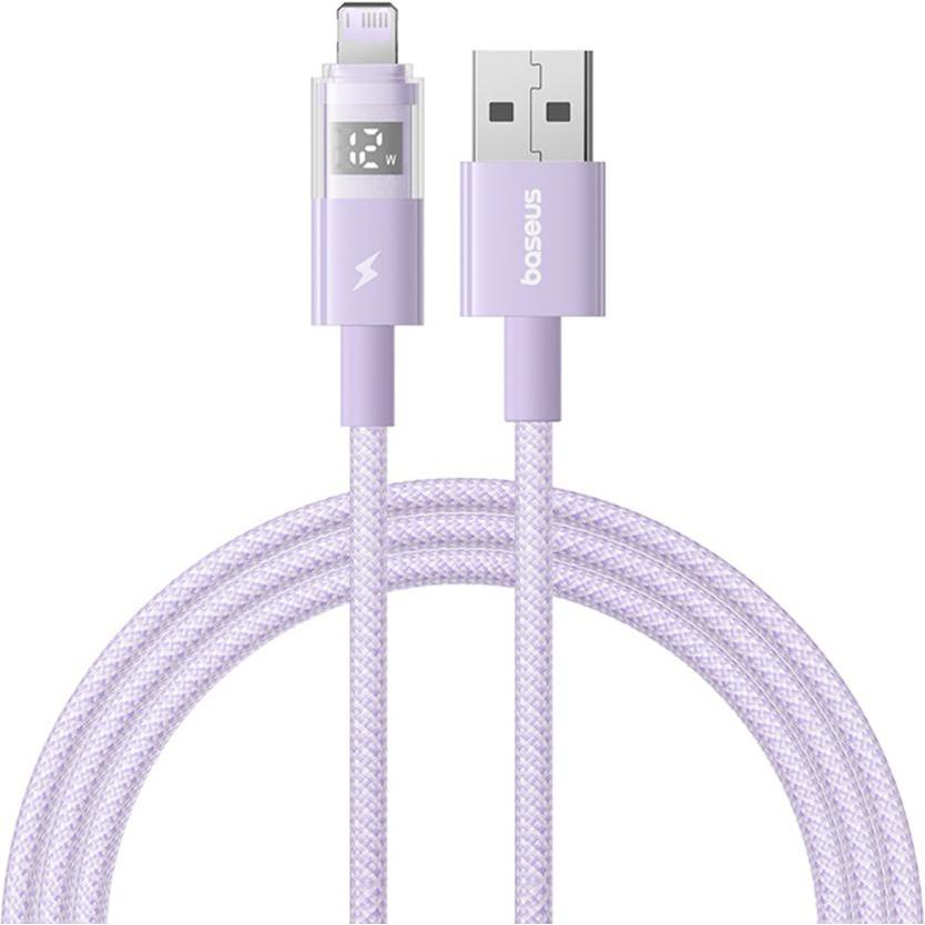 Baseus Cavo da USB-A a Lightning Display 2, 12W, 2.4A, 2m, viola, Cavo USB
