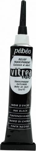 Actual product image Pebeo Vitrea 160 Relief Outliner Ink Black (Ink Black, 20 ml)