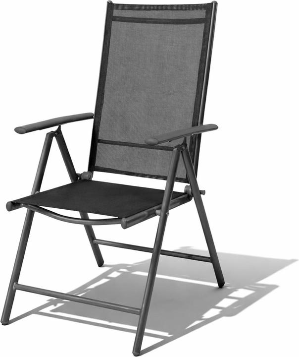Mojawo 8 Stk. Garten Klappstuhl Aluminium - Textilen Anthrazit / Anthrazit