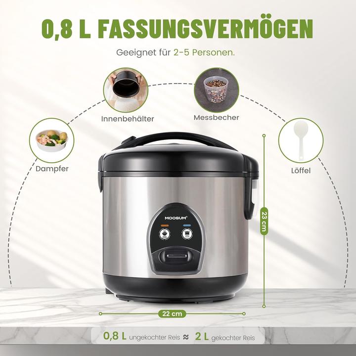 Immagine prodotto Moosum Reiskocher mit Warmhaltefunktion