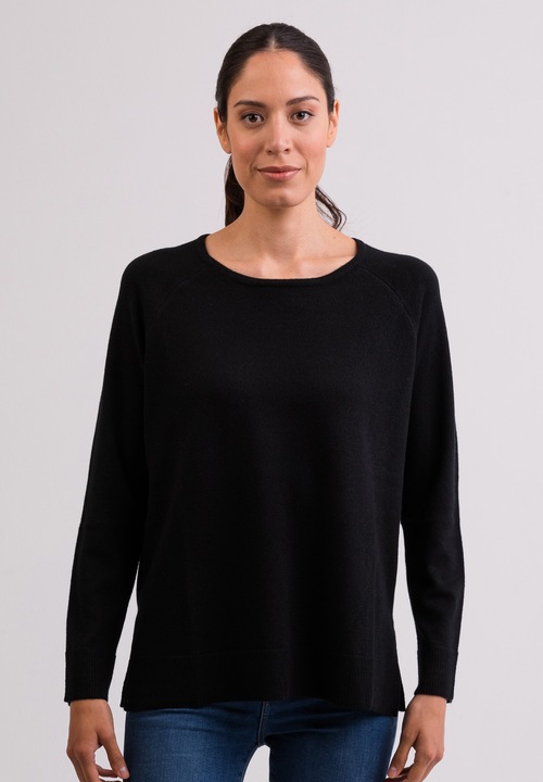 Actual product image Cash-Mere Kaschmir Rundhals Pullover mit Seitenschlitzen (XS, XL)