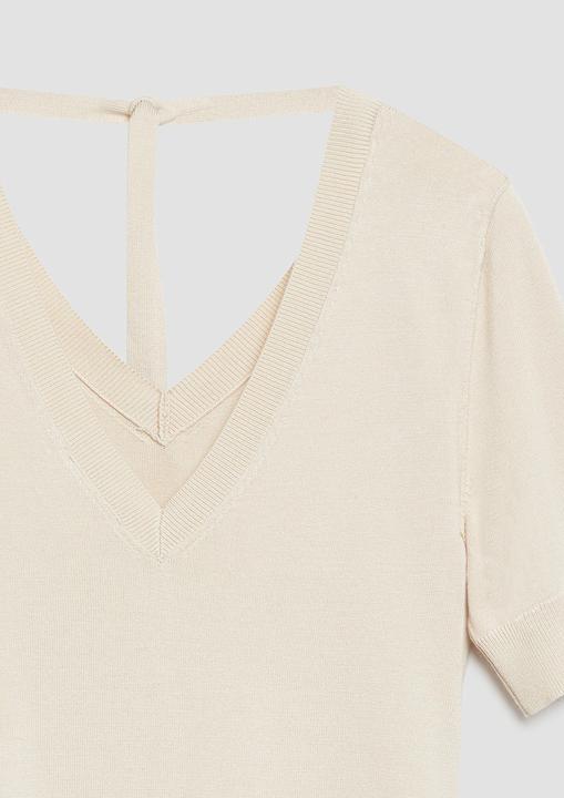 Produktbild Comma Kurzarm-Pullover mit tiefem Rückenausschnitt und Bindedetail (38)