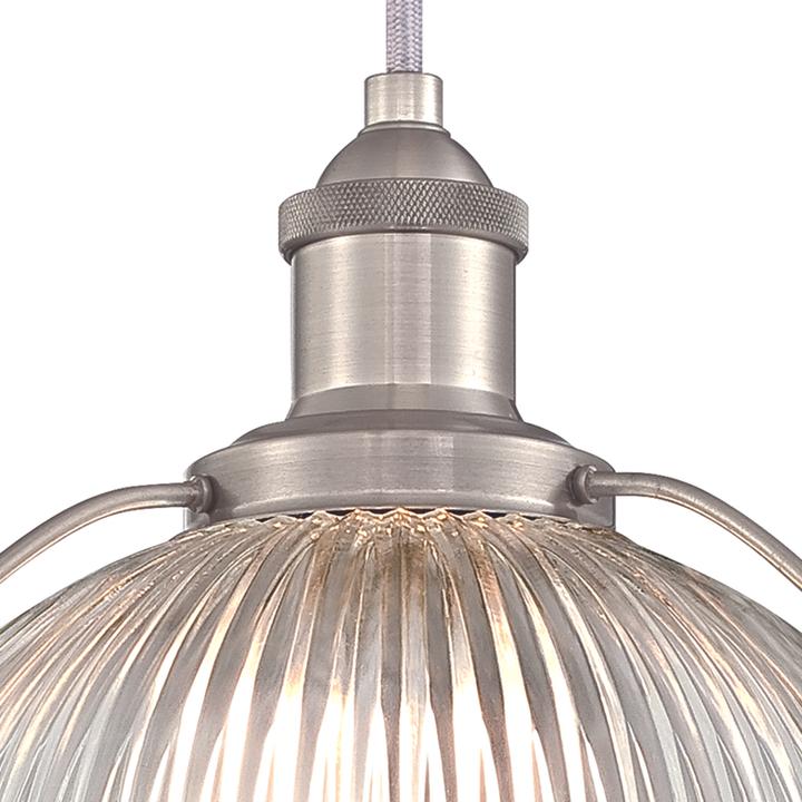 Immagine prodotto Westinghouse Lampada a sospensione in nichel retrò e vetro trasparente con 1 lampada (E27)