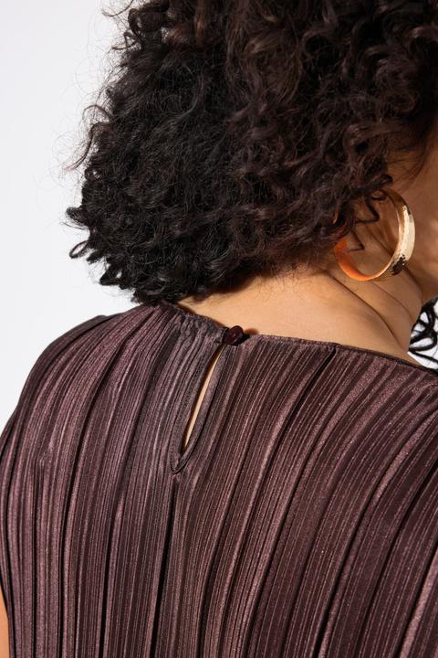 Image du produit Ulla Popken Robe midi plissée, sans manches, décolleté rond (60)
