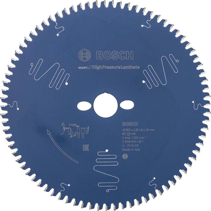 Immagine prodotto Bosch Professional Zubehör Lama circolare Expert per laminato ad alta pressione, 260 x 30 x 2,8 mm, 80