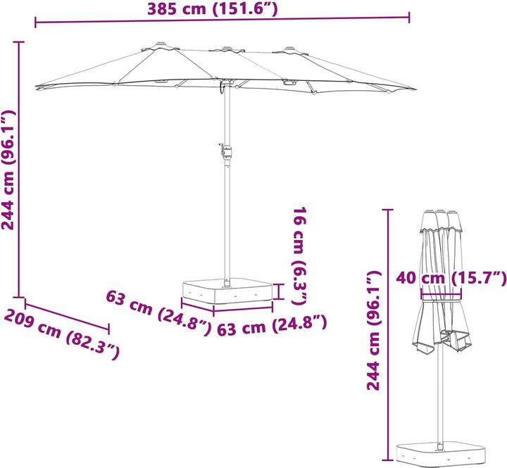 Immagine prodotto vidaXL Garten-Sonnenschirm (2.09 m)
