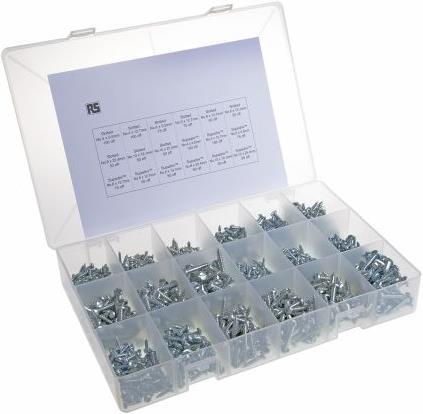 Produktbild RS PRO Blechschrauben Linsenkopf Sortiment (1200 Schrauben pro Stück)