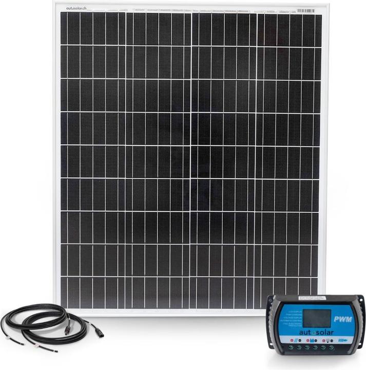 Image du produit Autosolar Panneau solaire 100W avec régulateur de charge PWM 10A (100 W)