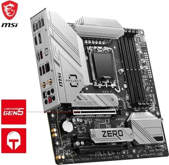 Immagine prodotto MSI B760M PROJECT ZERO (B760,S1700,mATX,DDR5) (LGA 1700, Intel B760, mATX)